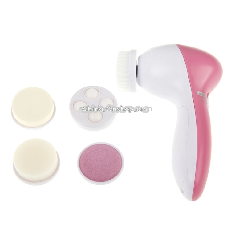 5 in 1 Beauty Care Brush Massager Scrubber Face Skin Care Electric Facial Cleanser