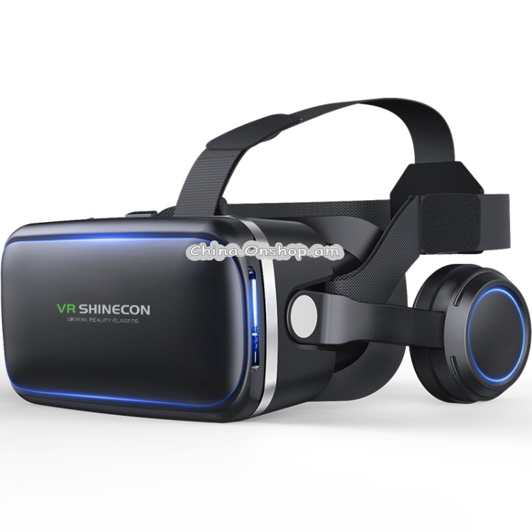 VR SHINECON G04E Virtual Reality 3D Video Glasses Suitable for 3.5 inch - 6.0 inch Smartphone with HiFi Headset