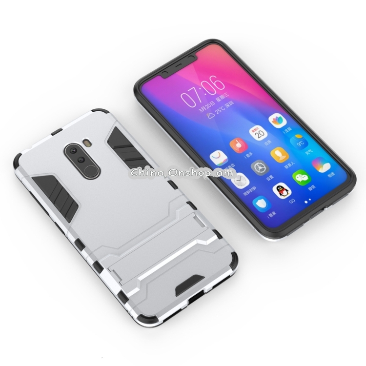 Shockproof PC + TPU Case for Xiaomi Pocophone F1, with Holder