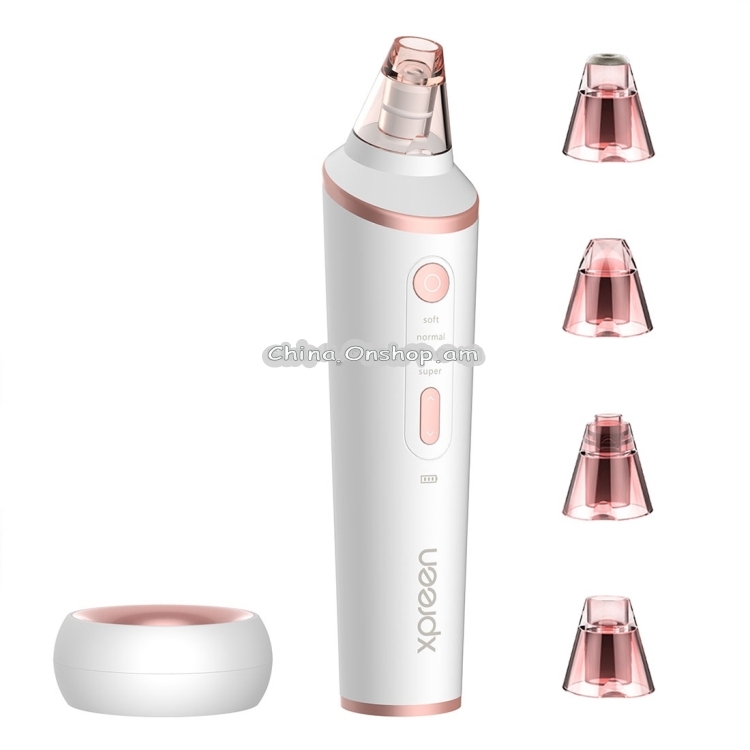 XPREEN XPRE037 Wireless Charging Multi-function Blackhead Extractor Pore Cleanser with Four Probes & LED Lighting Function(White)