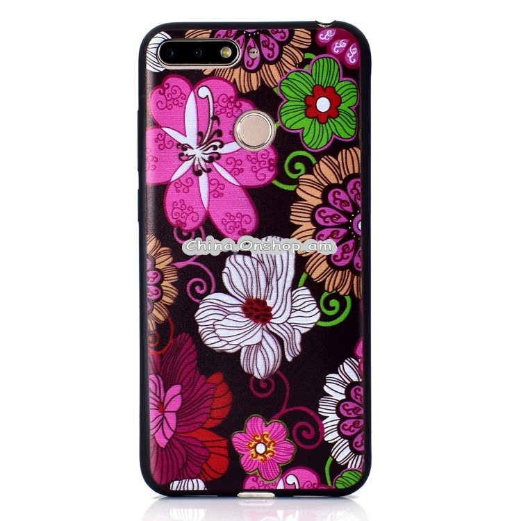 Painted Soft TPU Protective Case For Huawei Honor 7A (Colorful Flower)