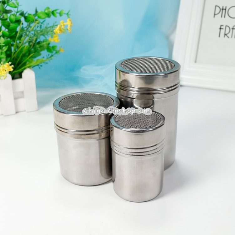 Stainless Steel Chocolate Shaker Cocoa Flour Salt Powder Sugar Coffee Sifter Lid Shaker Kitchen Accessories