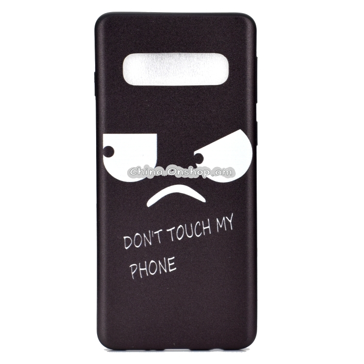 Painted Soft TPU Protective Case for Galaxy S10 (Angry Face)