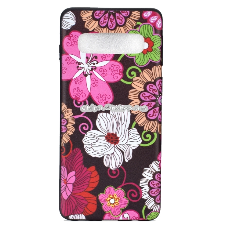 Painted Soft TPU Protective Case for Galaxy S10 (Colorful Flower)