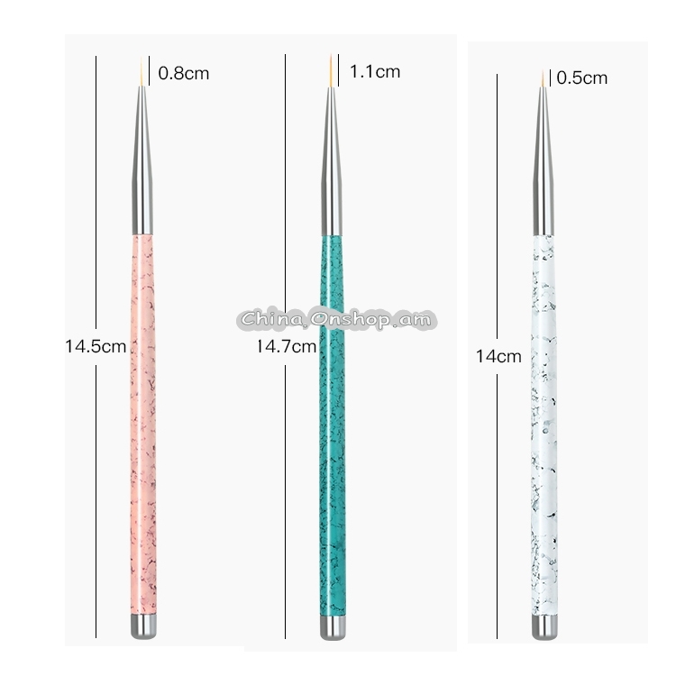 3PCS Nail Drawing Pen Dotting Tools Drawing Pen Carved Tool Nail Art Accessories Brushes Nail Pencil Set