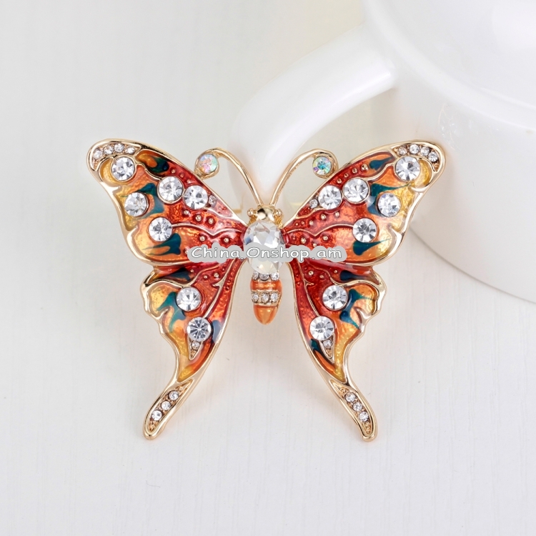 New Colorful Butterfly Rhinestone Brooch(Colorful Light)
