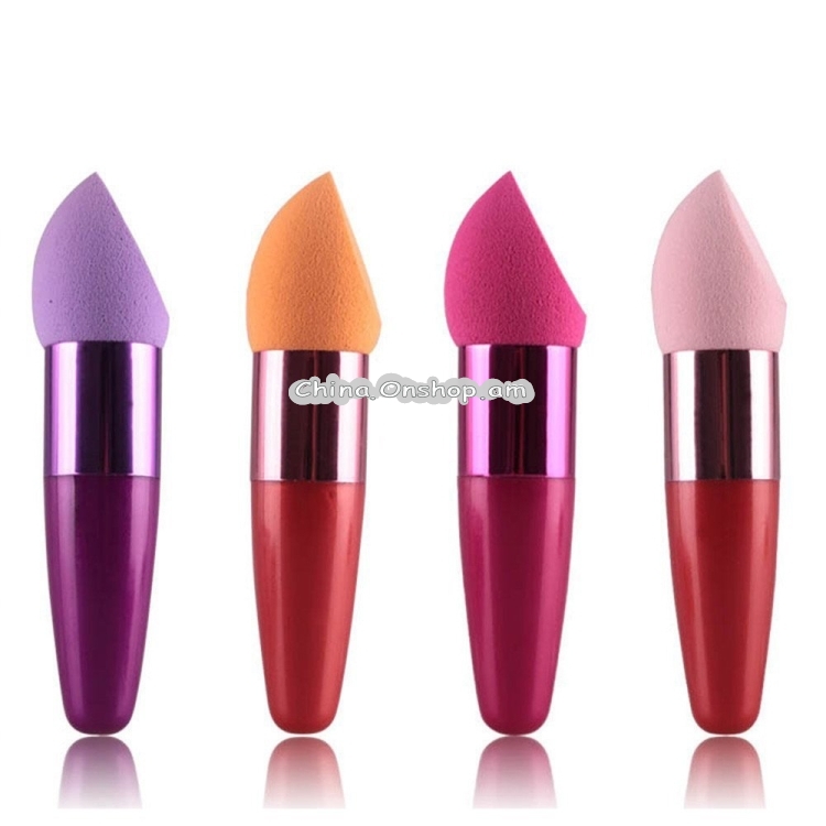 Women Cosmetic Liquid Cream Foundation Concealer Wet and Dry Mushroom Head Hoist Brush(Rose red)