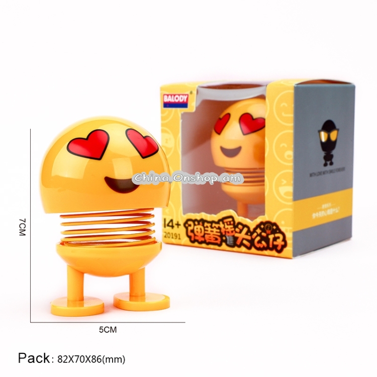 Car Interior Simulation Shaking Head Toy Swinging Emoji Expression Decor Ornament
