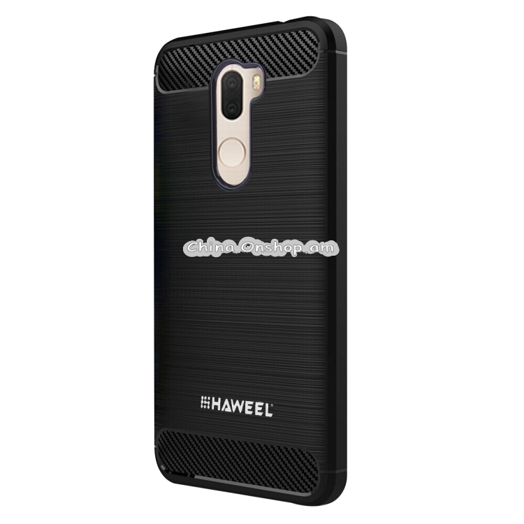 HAWEEL for Xiaomi MI 5s Plus Brushed Carbon Fiber Texture Shockproof TPU Protective Case(Black)