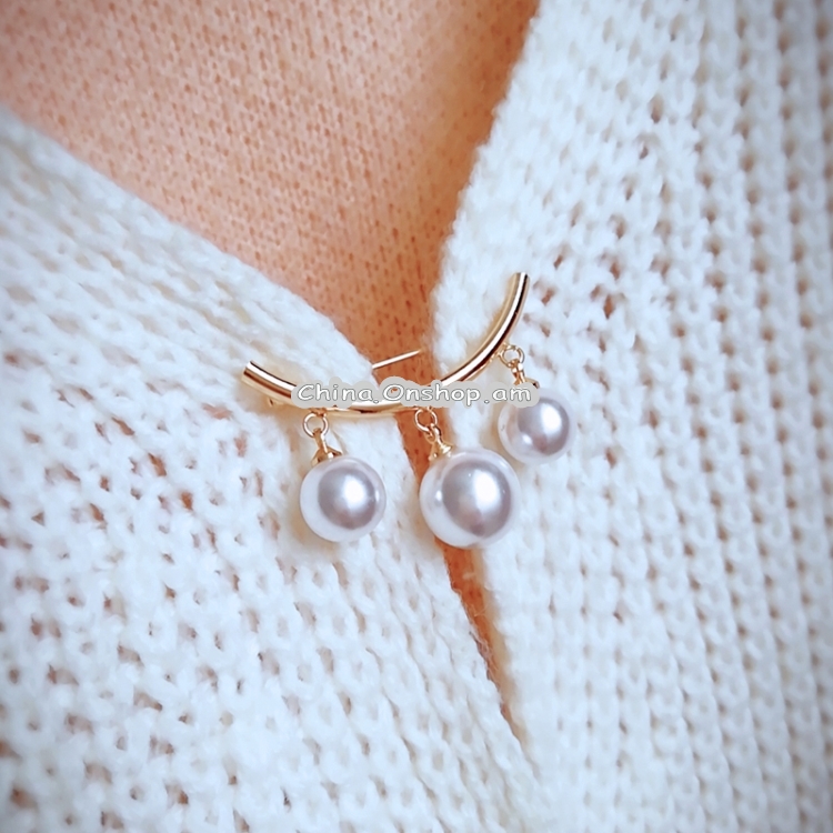 Anti Slip Pin Simple Pearl Brooch Women Accessories