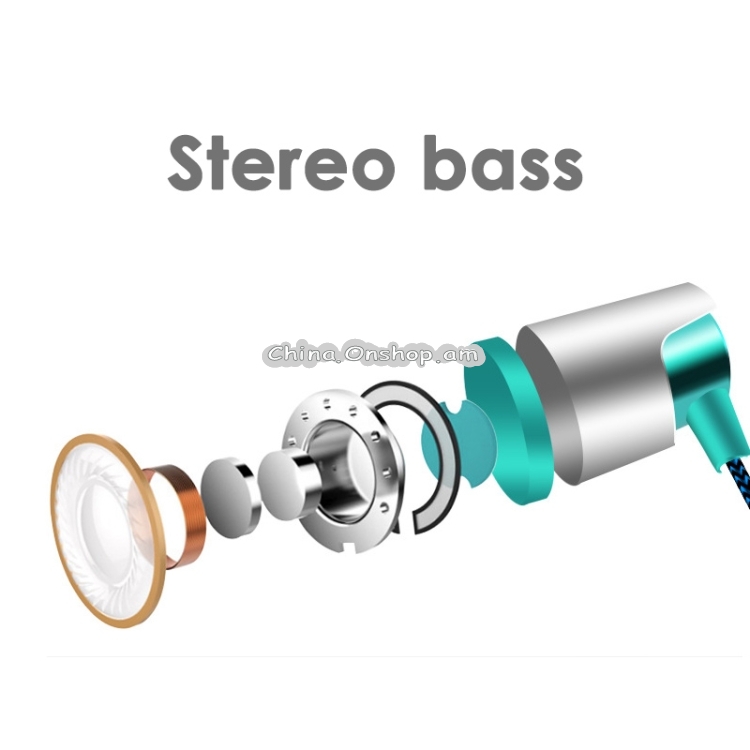 Metal Wired Earphone Super Bass Sound Headphones In-Ear Sport Headset with Mic for Xiaomi Samsung Huawei