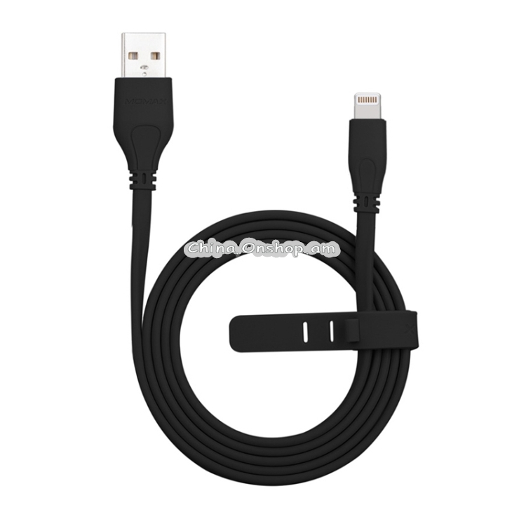 Momax 2.4A 8 Pin Flat Charging Cable, Length : 2m