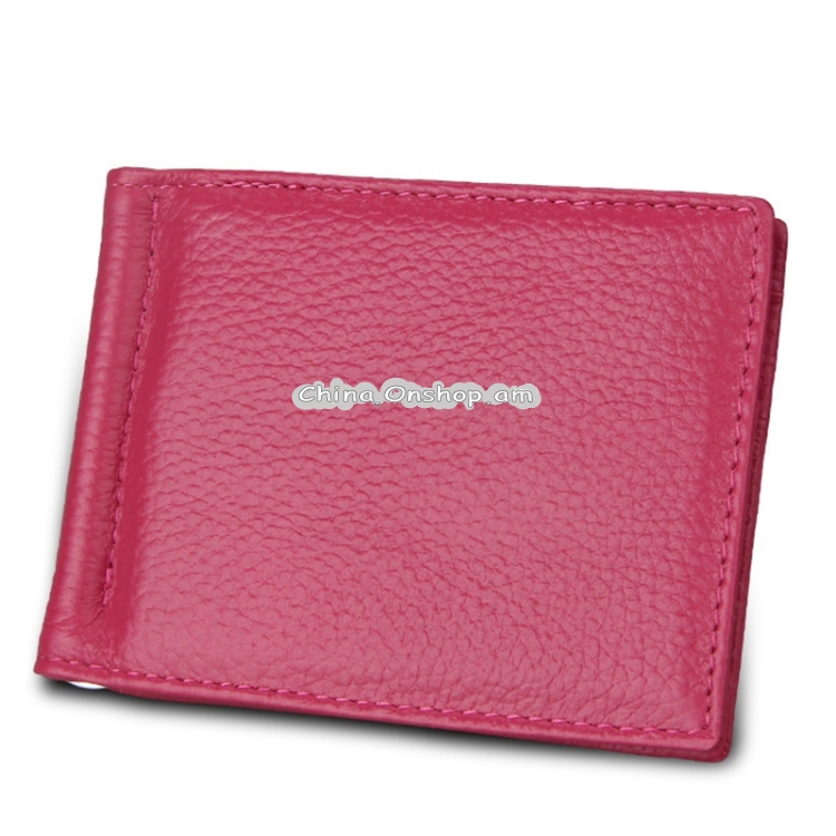 Cowhide Leather Litchi Texture Card Holder Wallet RFID Blocking Coin Purse Card Bag Protect Case with 6 Card Slots