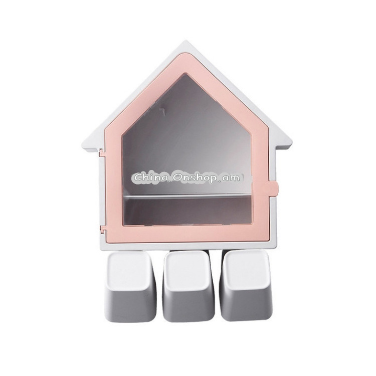 Bathroom Wall Hanging Small House Toothbrush Holder Toiletries Storage Shelf