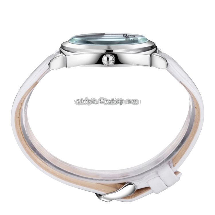 SKONE 5017 Personalized Halfdial Display 3 Small Dials Shared a Needle Fashion Women Quartz Watch with Genuine Leather Band