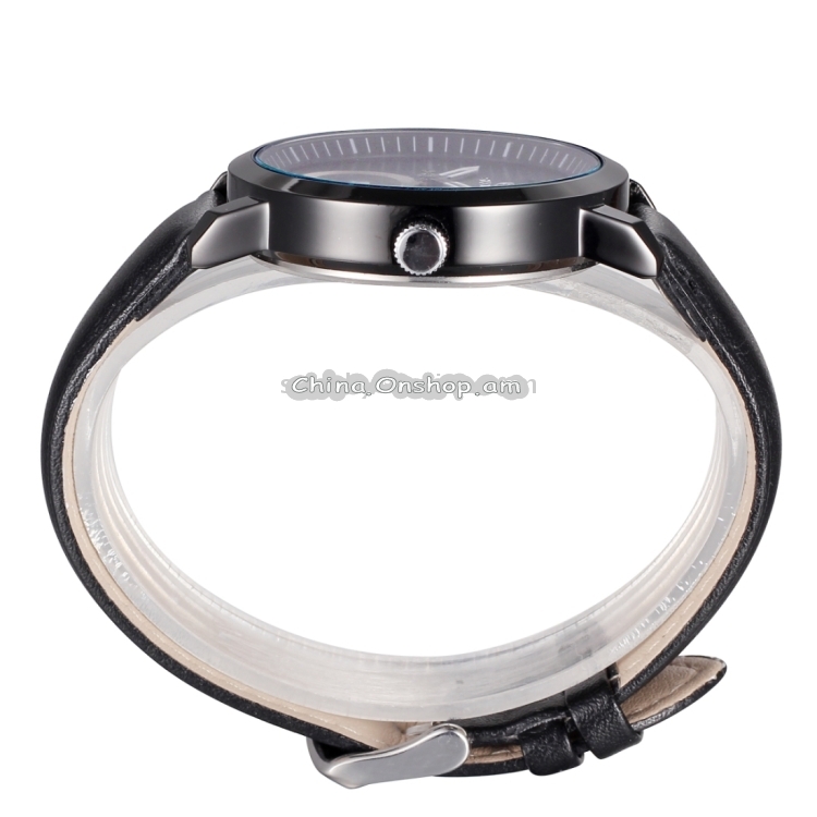 SKONE 5015 Simple Round Dial One Decoration Dial Fashion Women Quartz Watch with PU Leather Band