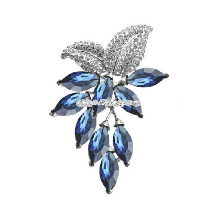 Flowers Drill Crystal Brooch