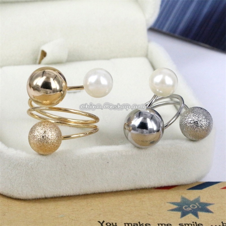 Fashion Metal Pellet Multi-ring Adjustable Open Ring