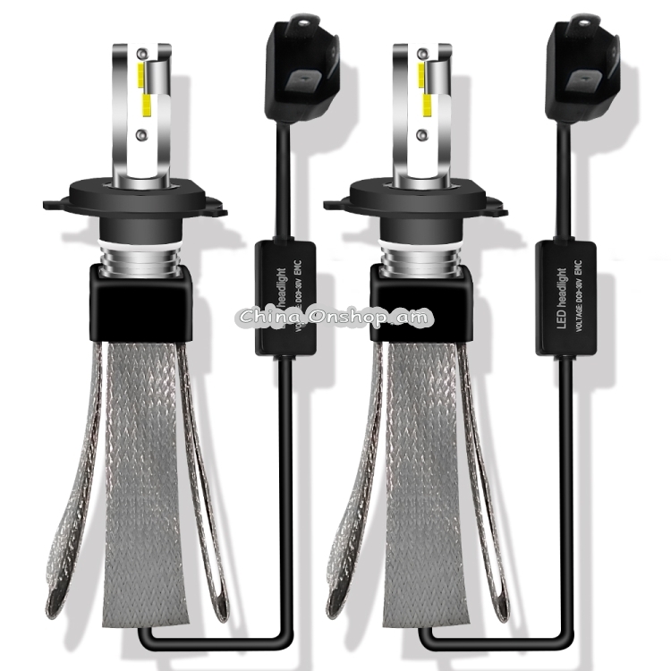 2 PCS H4 30W 4000LM 6000K Pure White Hi/Lo Beams CSP LED Headlight Bulbs Conversion Kit, DC 9-36V