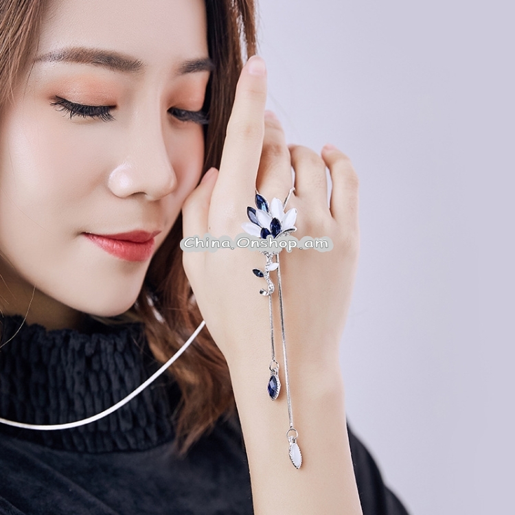 Flower Tassel Long Necklace Temperament Women Pendant Dress
