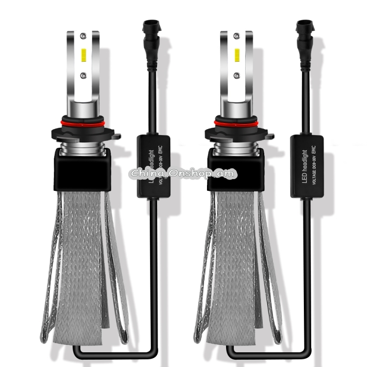 2 PCS 9006/HB4 B3 30W 4000LM 6000K Pure White CSP LED Headlight Bulbs Conversion Kit, DC 9-36V