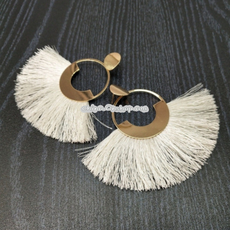 Bohemia Women Round Resin Tassel Earrings