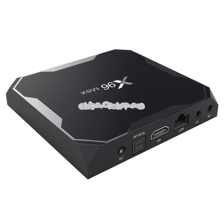 X96 Max 4K Ultra HD Media Player Smart TV Box with Remote Controller, Android 8.1, Amlogic S905X2 Quad Core ARM Cortex-A53 up to 2GHz, 4GB+64GB, Support TF Card, RJ45, Dual Band WiFi, Bluetooth