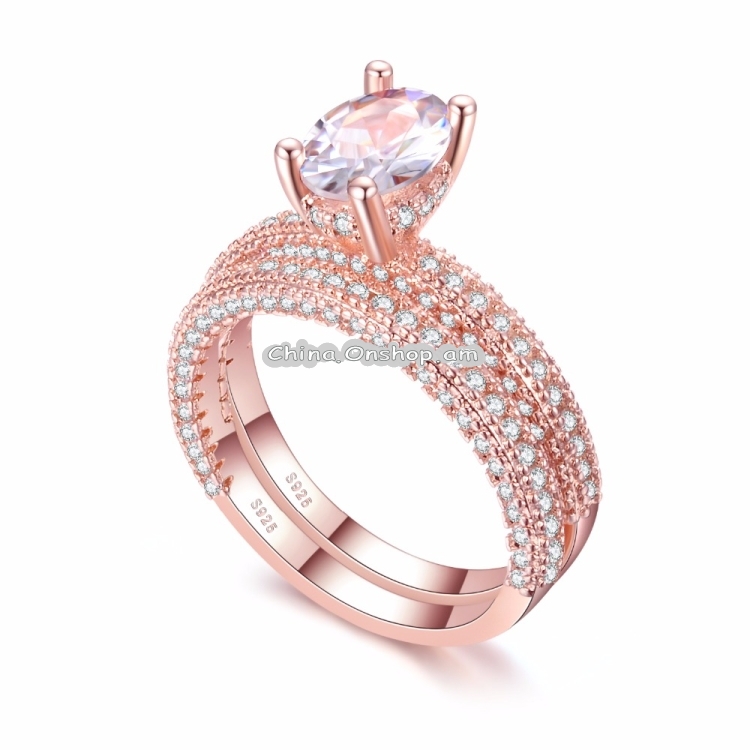 Double Row For Women Fashion Cubic Zirconia Wedding Engagement ring, Ring