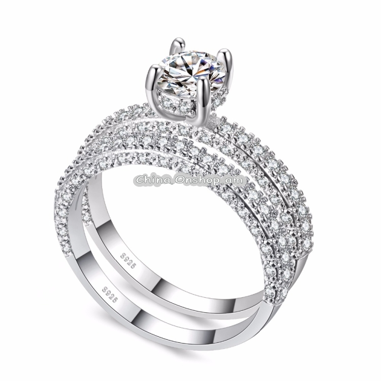 Double Row For Women Fashion Cubic Zirconia Wedding Engagement ring