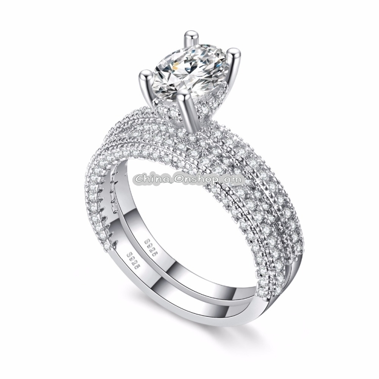 Double Row For Women Fashion Cubic Zirconia Wedding Engagement ring