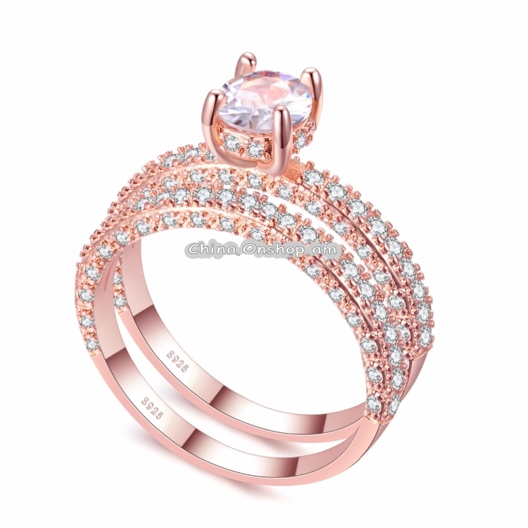 Double Row For Women Fashion Cubic Zirconia Wedding Engagement ring