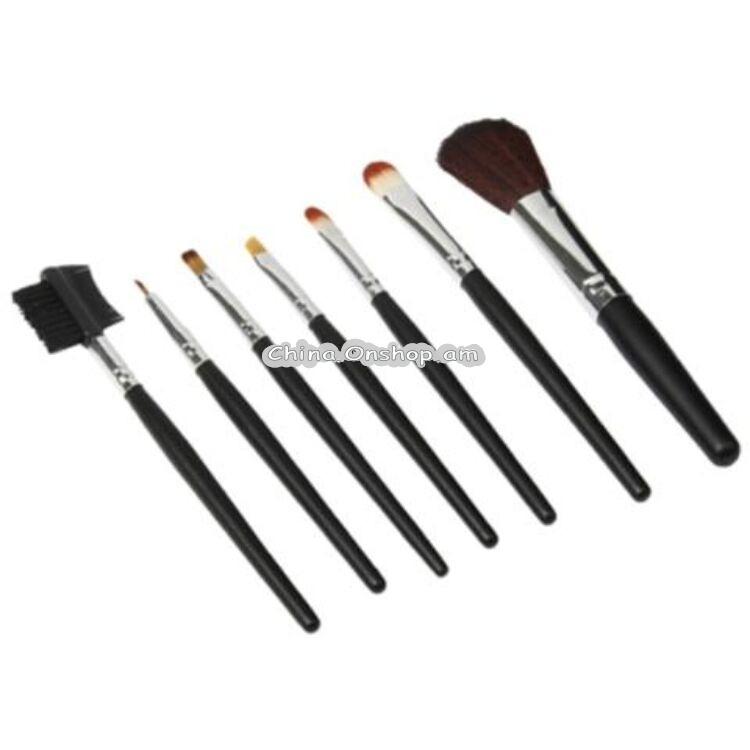 Foldable Trendy Panther Patterned Cosmetic Brush Case Bag Kit Set for Ladies 7PCS Brushes Facial Care Product