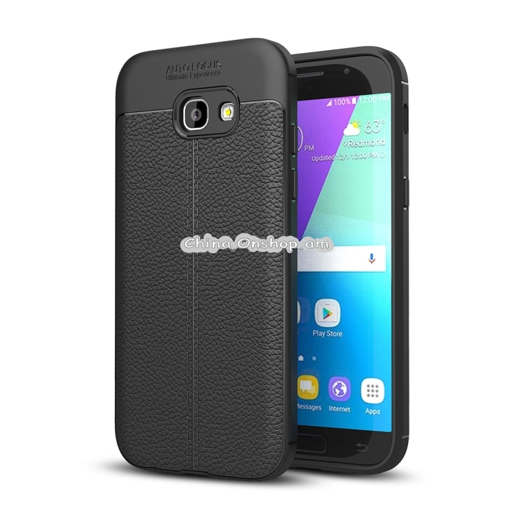 For Galaxy A5 (2017) / A520 Litchi Texture TPU Protective Case(Black)