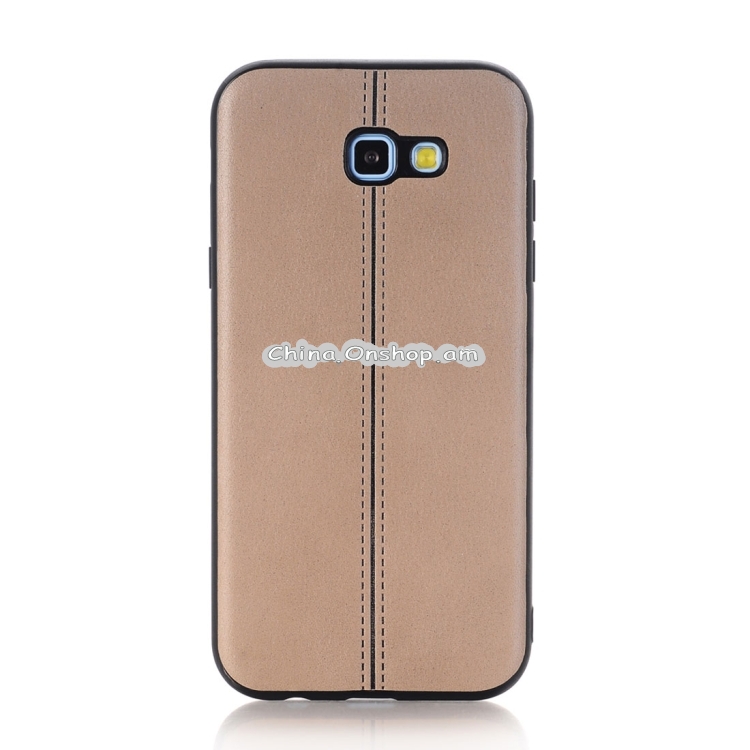 For Galaxy A5 (2017) Plain Weave Texture Leather Surface Protective Back Cover Case
