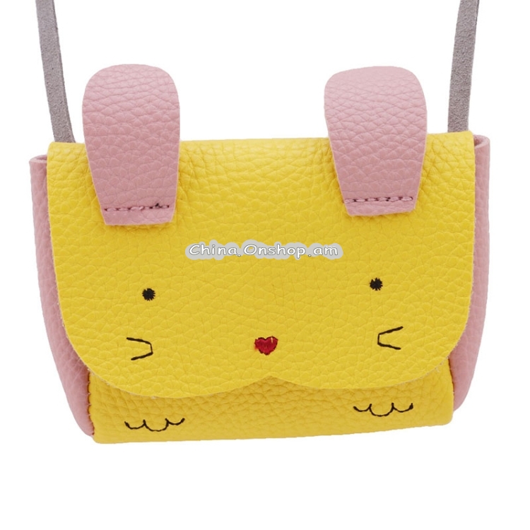 Girls PU Coin Purse Bag Wallet Kids Rabbit One Shoulder Bag Small Coin Purse