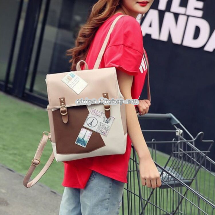 Leisure Fashion PU Leather Backpack Handbag