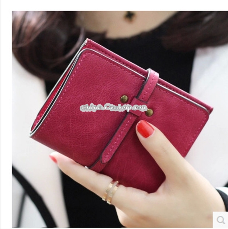 Short Retro Student Small Purse Women Leather Pursese