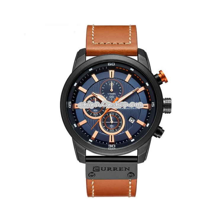 CURREN M8291 Chronograph Watches Casual Leather Watch for Men