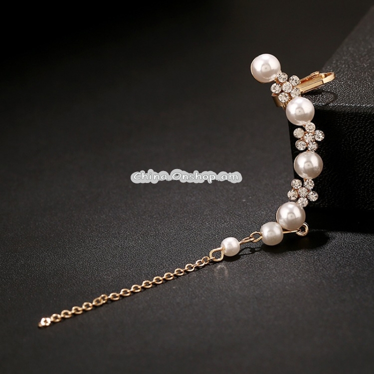 Women Fashion Tassel Left Ear Alloy Clip Earrings Snow Ear Bone Clip