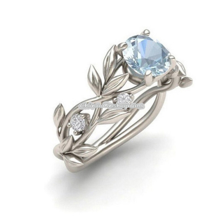 Crystal Vine Leaf Design Engagement Ring Fashion For Women Jewelry