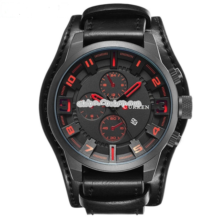 Curren M8225 Army Military Leather Band Men Quartz Watch