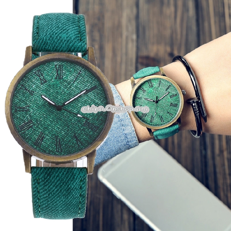 Denim Design Leather Strap Quartz Watches for Women