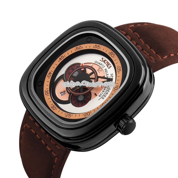SKMEI 9129 Multifunctional Men Outdoor Fashion Waterproof Large Dial Quartz Wrist Watch