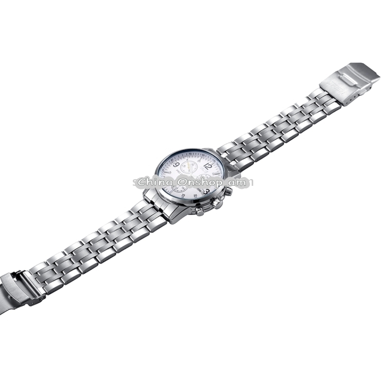 SKMEI Round Dial Simple Nail Scale Three Decoration Dials Fashion Men Quartz Watch with Alloy Band