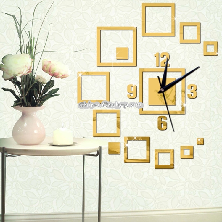 Wall Clocks Mirror 3D Stereo Acrylic Living Room Bedroom Decoration Wall Clock