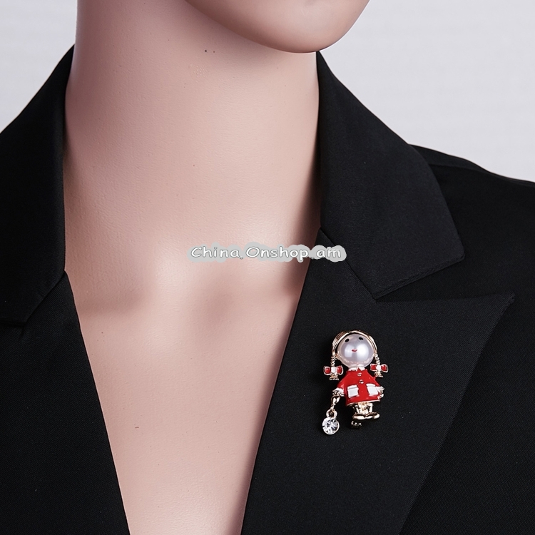 Handbag Girl With Drill And Oil Brooch