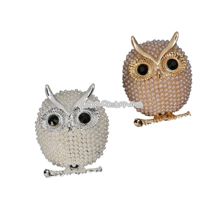 Կանացի բրոշ Pearl Brooches Owl 