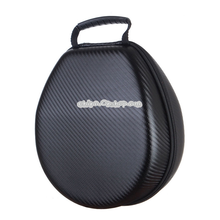 Carbon Fiber Texture EVA Storage Box Shockproof Bag for Headset (Black)