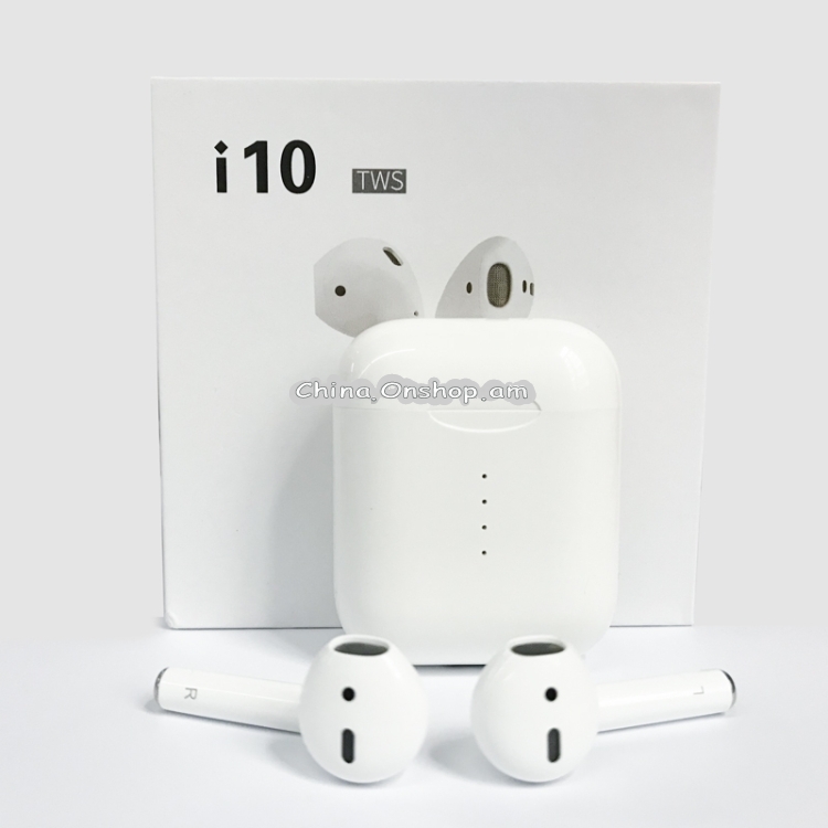 i10 TWS Stereo Portable In-ear Bluetooth V5.0 Smart Touch Control Earphone with Charging Box(White)