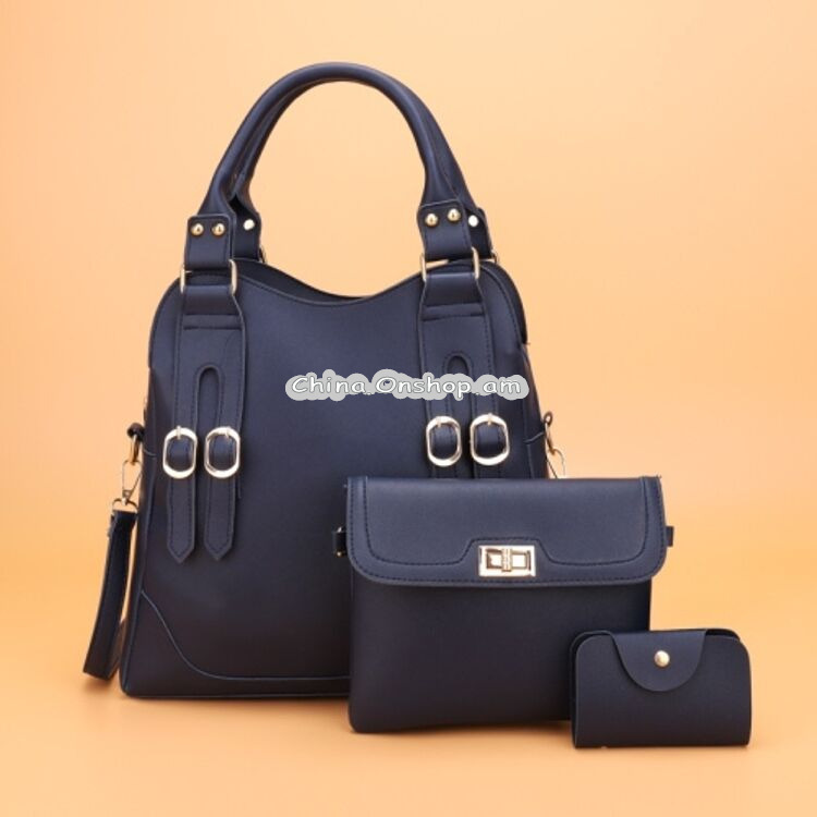 3 in 1 Casual PU Shoulder Bag Ladies Handbag Messenger Bag